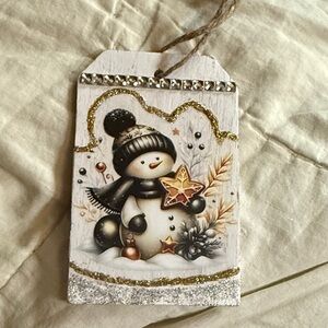 Charming Snowman Christmas ornament with Gold & Silver Details NEW CUSTOM